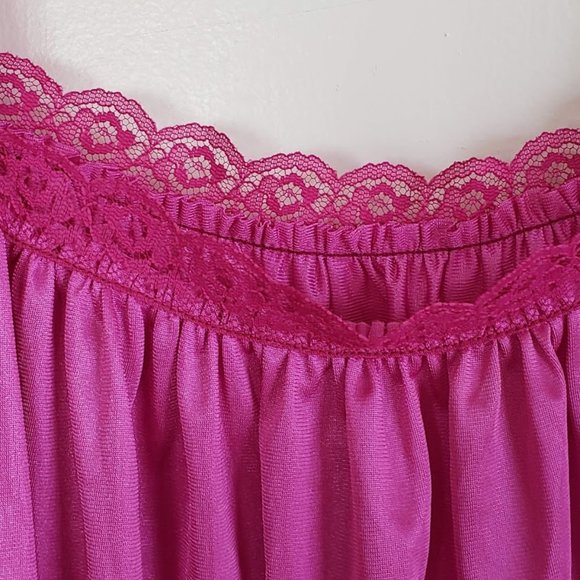 Vtg Glencraft Women's Nightie Pink Side Ties Lg - Picture 4 of 5